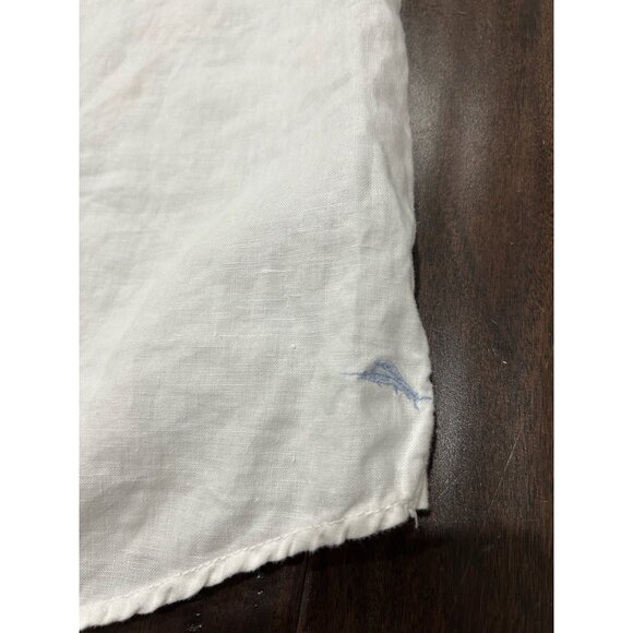 Tommy Bahama Linen Button Front Shirt White Sz Medium Long Sleeve Career Work - Picture 9 of 11